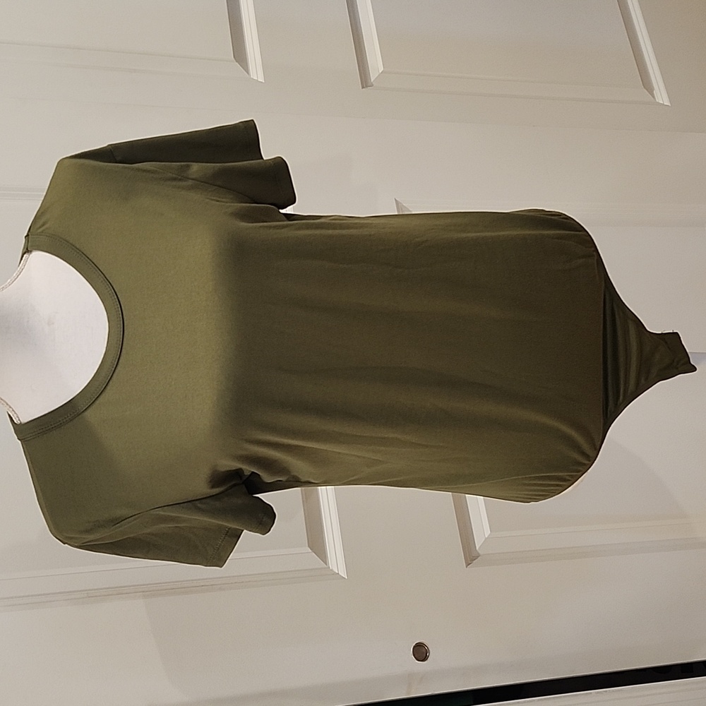 XL olive green t-shirt bodysuit